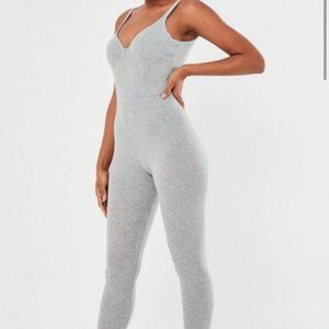 Grey Jersey Bust Cup Jumpsuit
